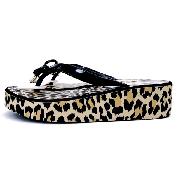 🆕 Kate Spade Rhett Leopard Wedge Sandals Shoes - Picture 4 of 6